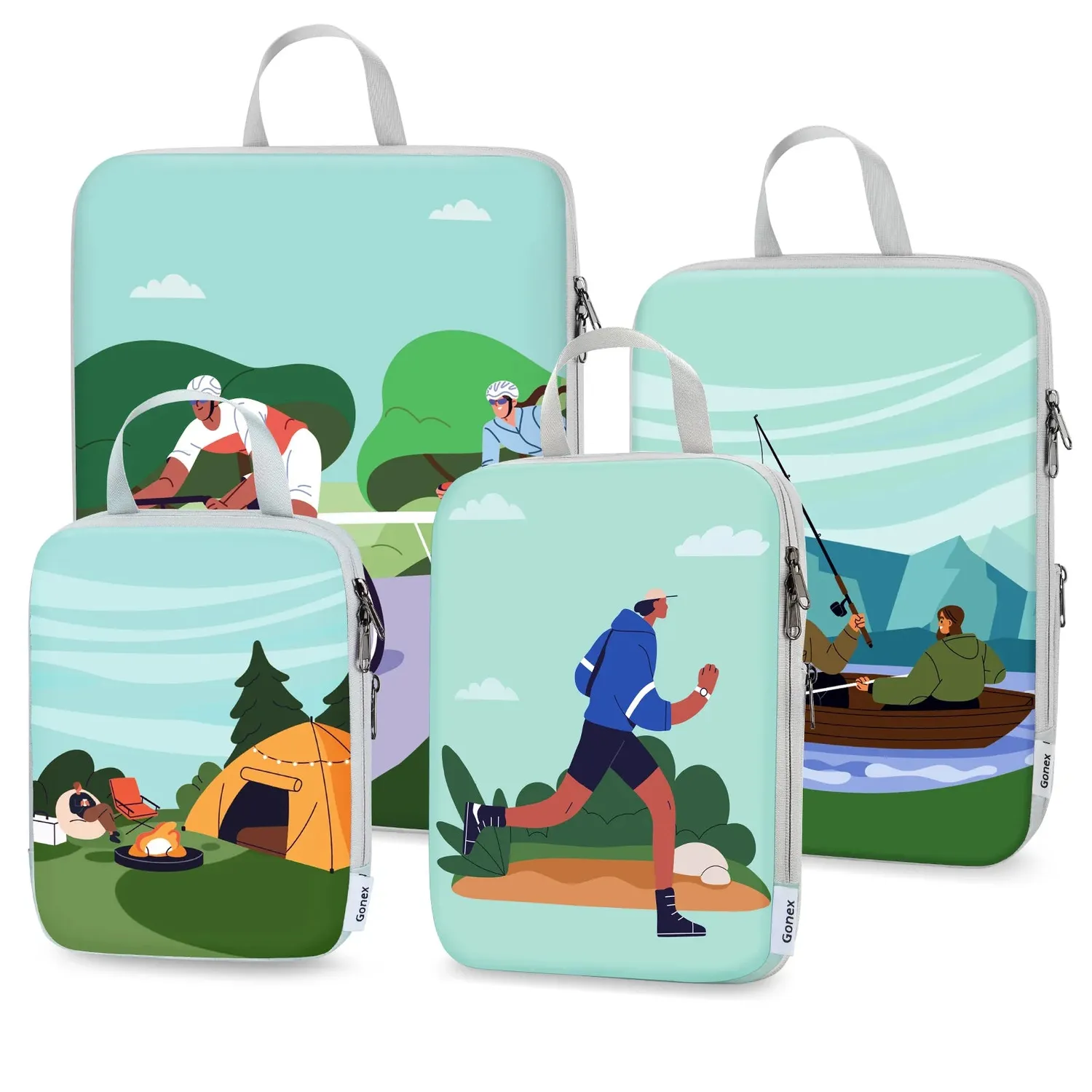 Gonex packing cubes compressione salvaspazio