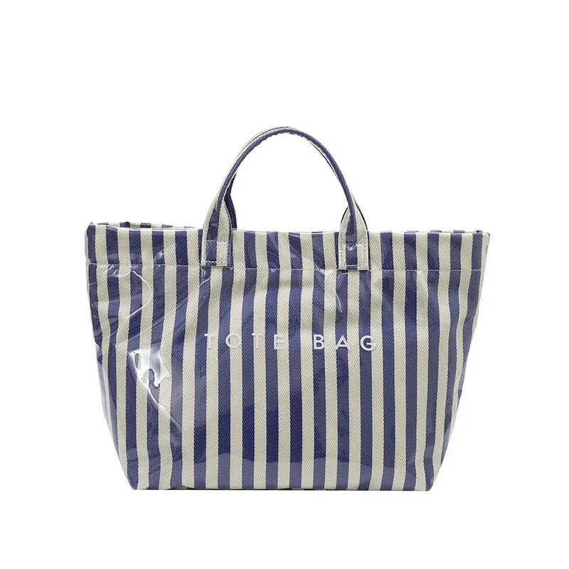 Narwey borsa tote PVC a righe grande