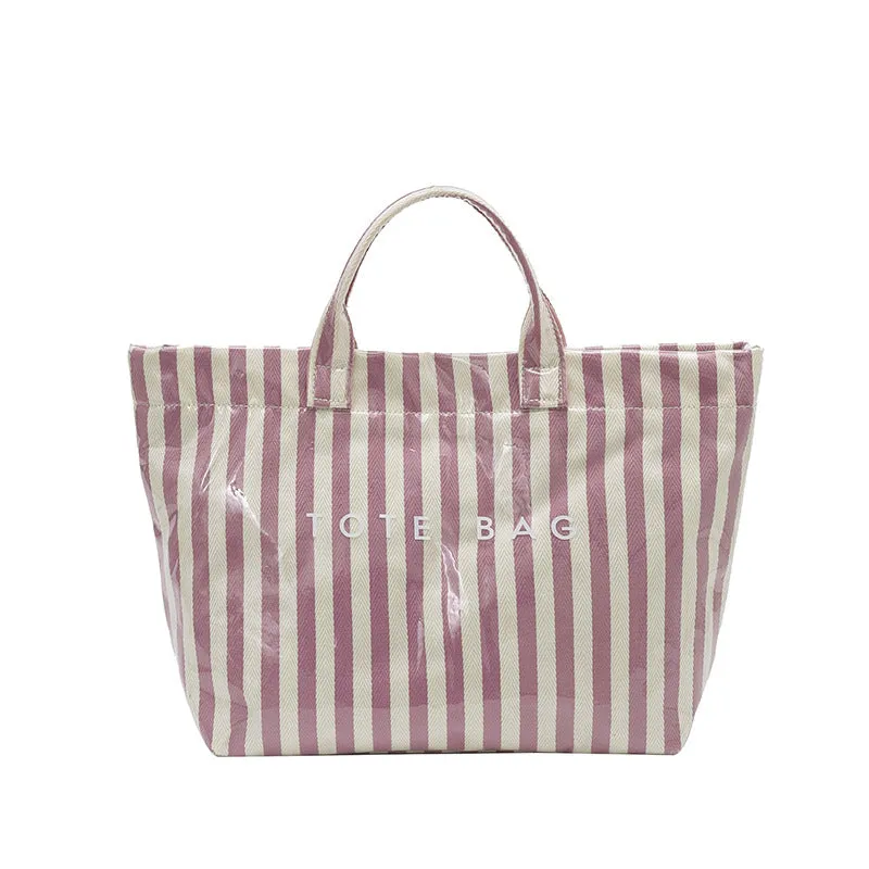 Narwey borsa tote PVC a righe grande