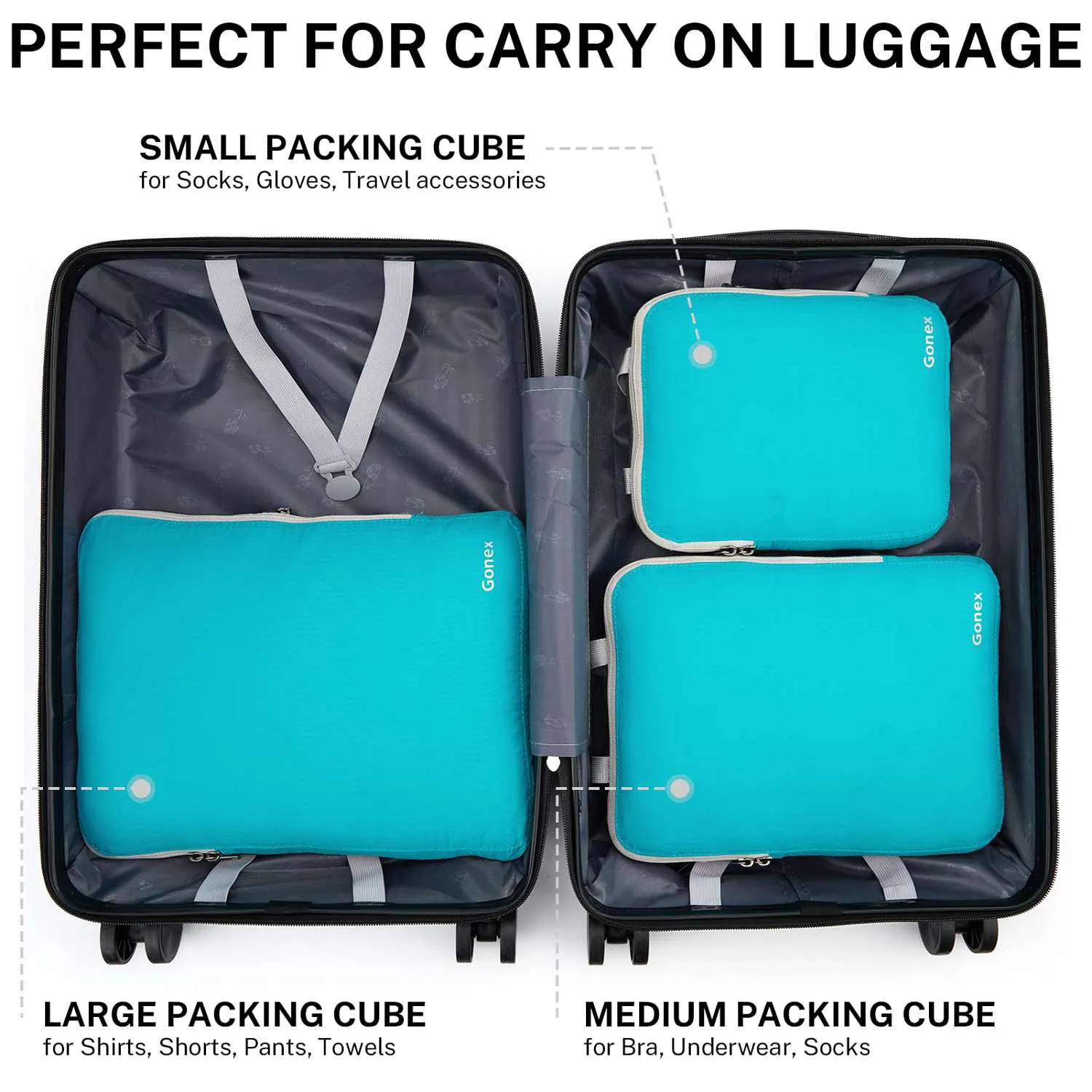 Gonex Extensible Packing Cubes cubi valigia