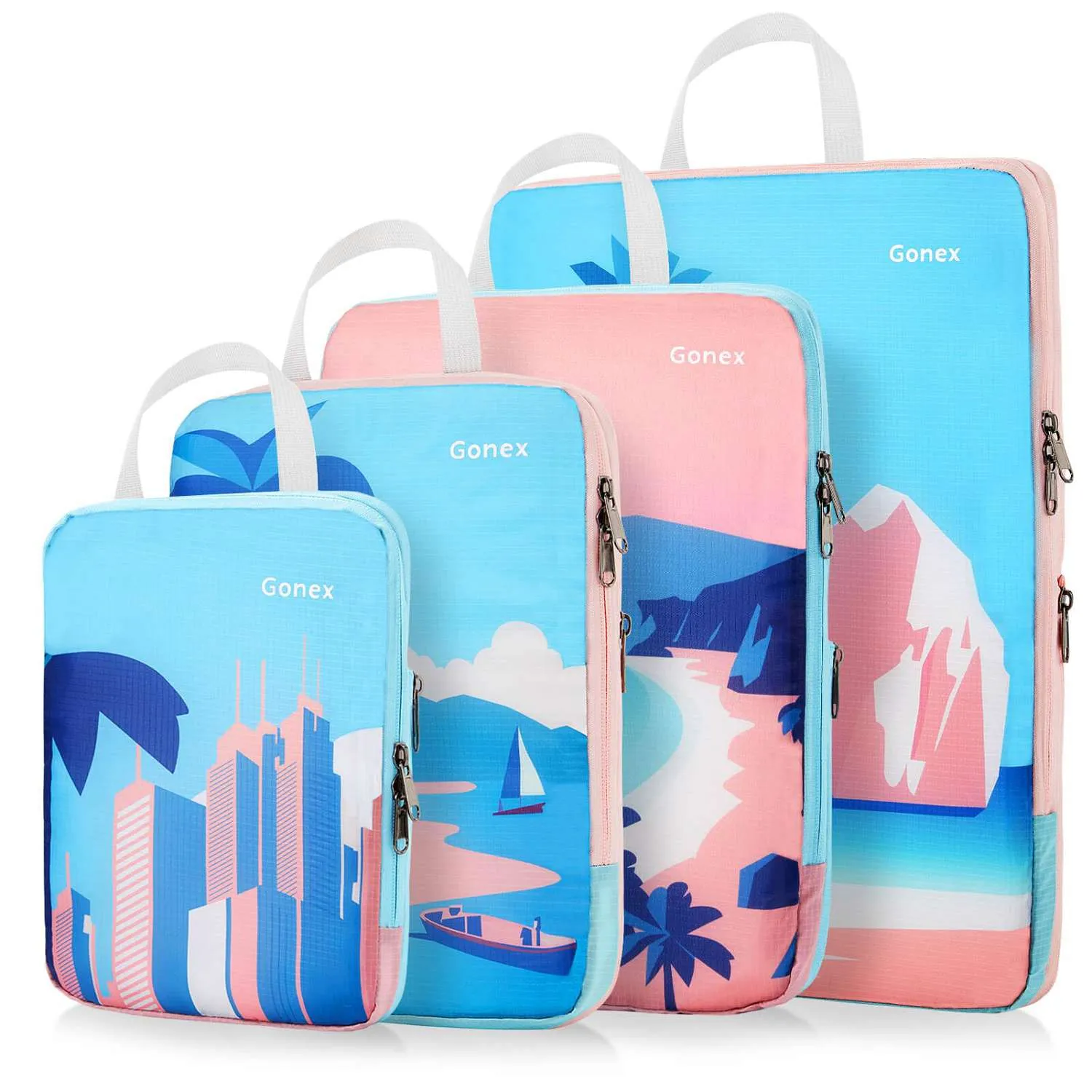 Gonex packing cubes compressione salvaspazio