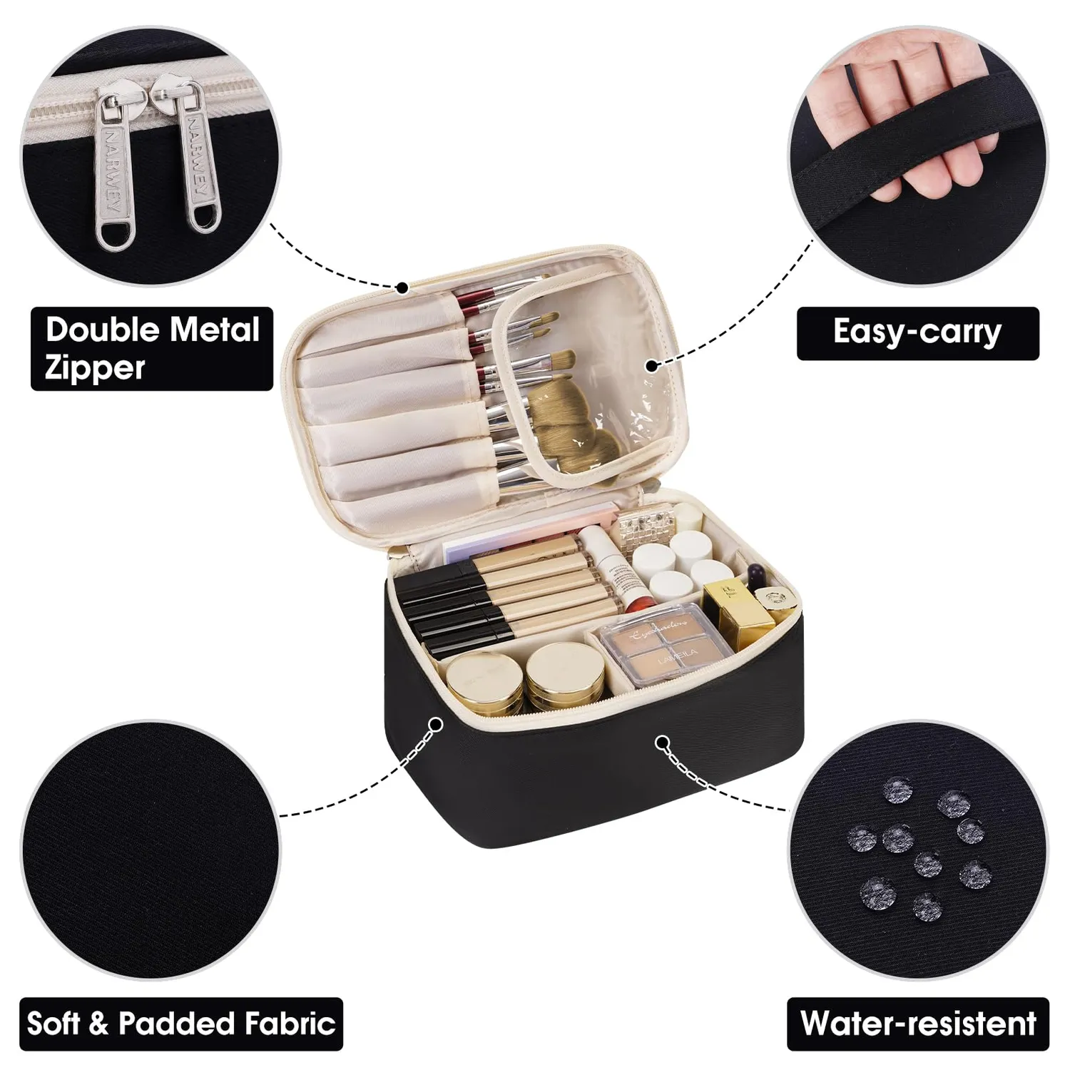 Narwey NW5563 Beauty Case da Viaggio 24x15x13 cm