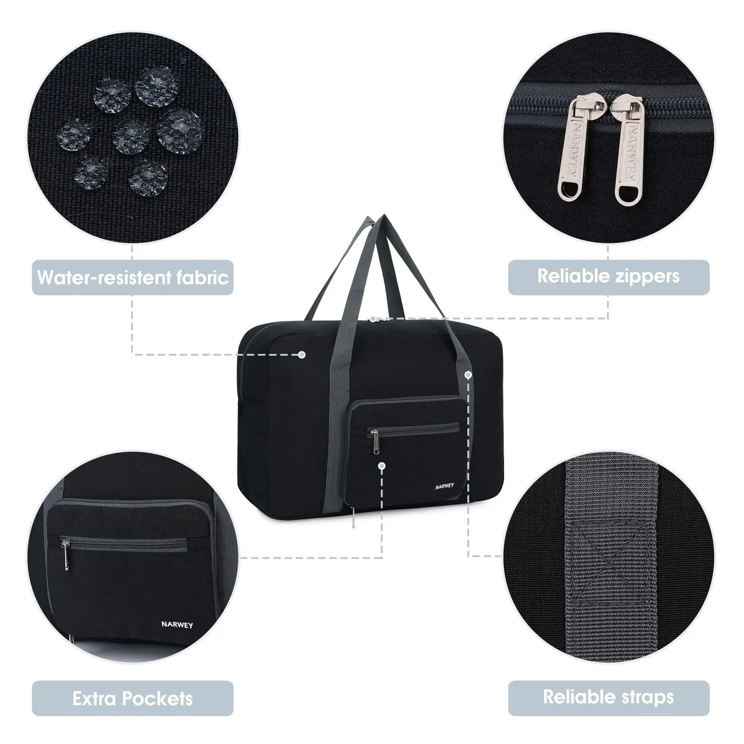 Narwey NW3132 Duffel Pieghevole Sotto Sedile 45x31x17 cm