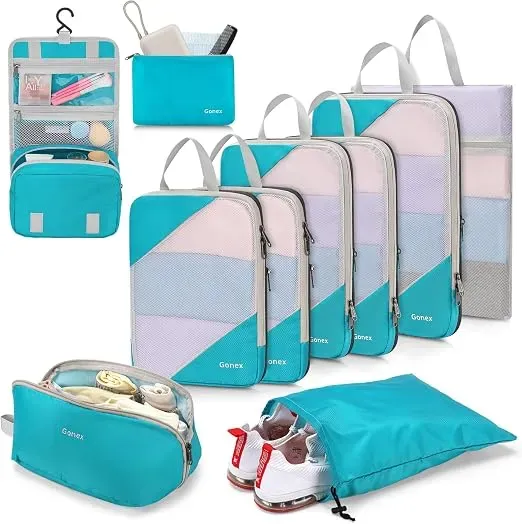 Gonex Organizer Valigia a Compressione 10 Pezzi Salvaspazio