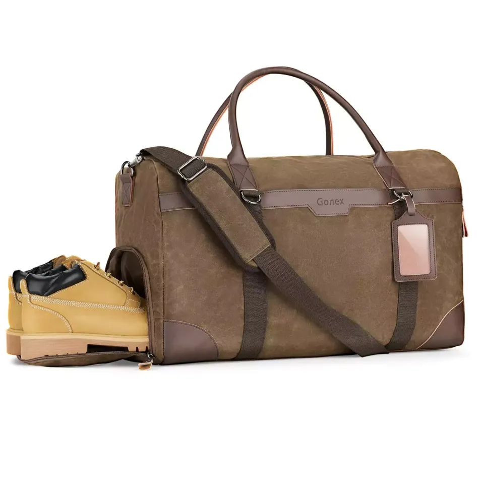 Gonex Waxed Canvas 55L borsone tasca scarpe
