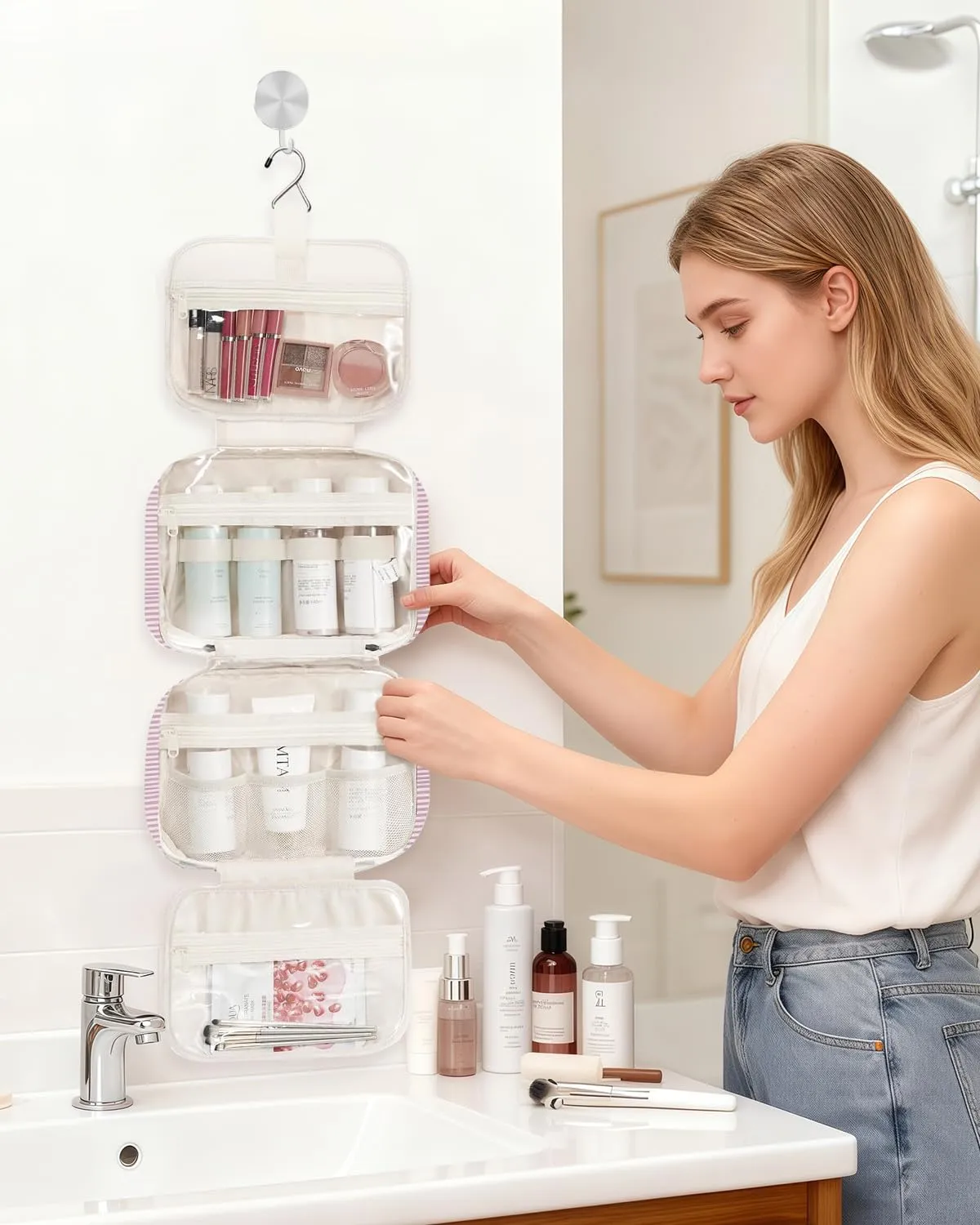 Narwey Floreale beauty case appeso da viaggio