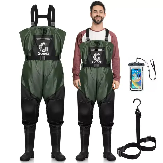 Gonex Stivali Waders PVC da Pesca con Gancio