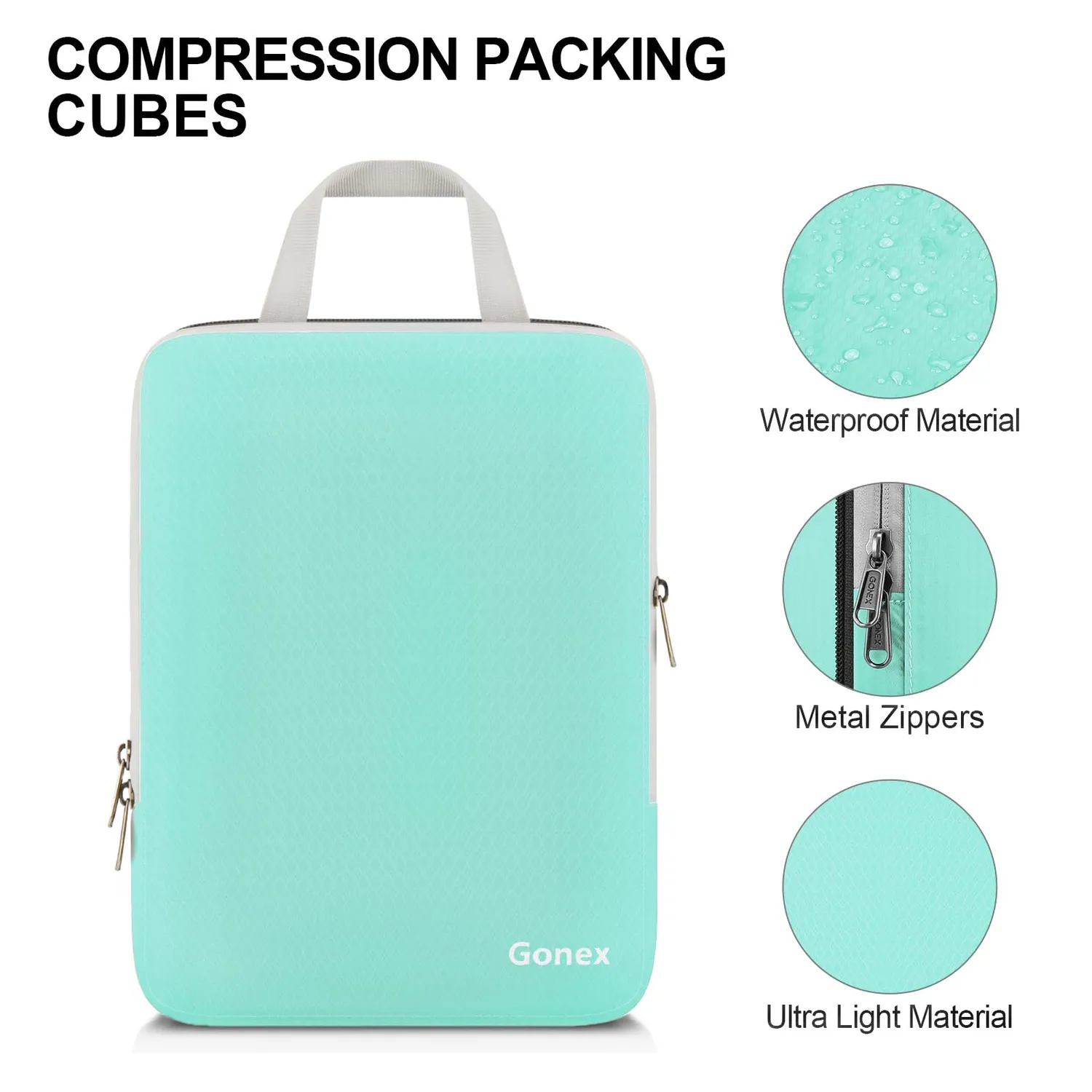 Gonex Packing Cubes Compressione Organizer Valigia 4 Pezzi