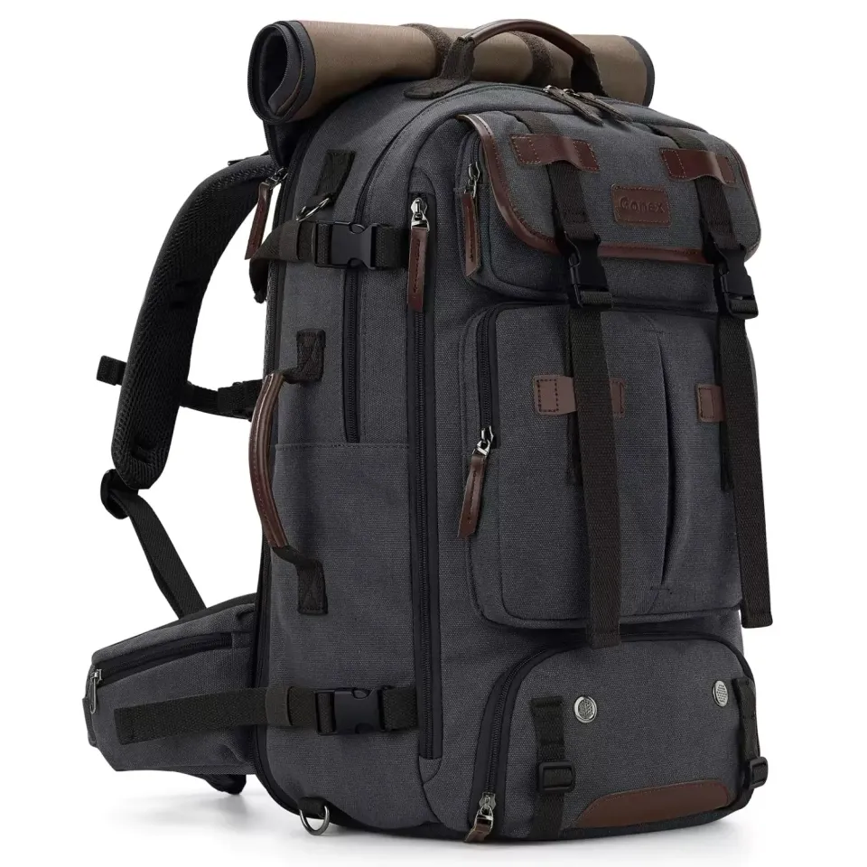 Gonex Vintage Canvas Backpack zaino viaggio 3 in 1