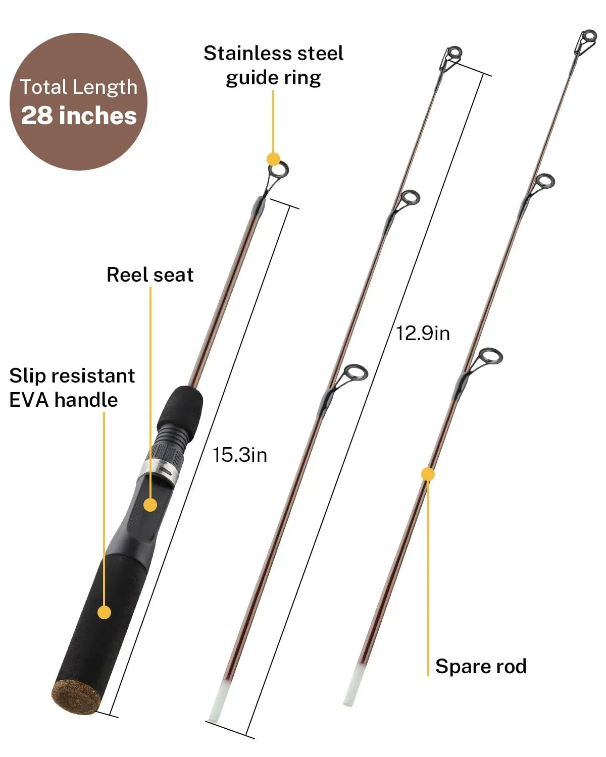 Gonex kit ice fishing canna ghiaccio con accessori