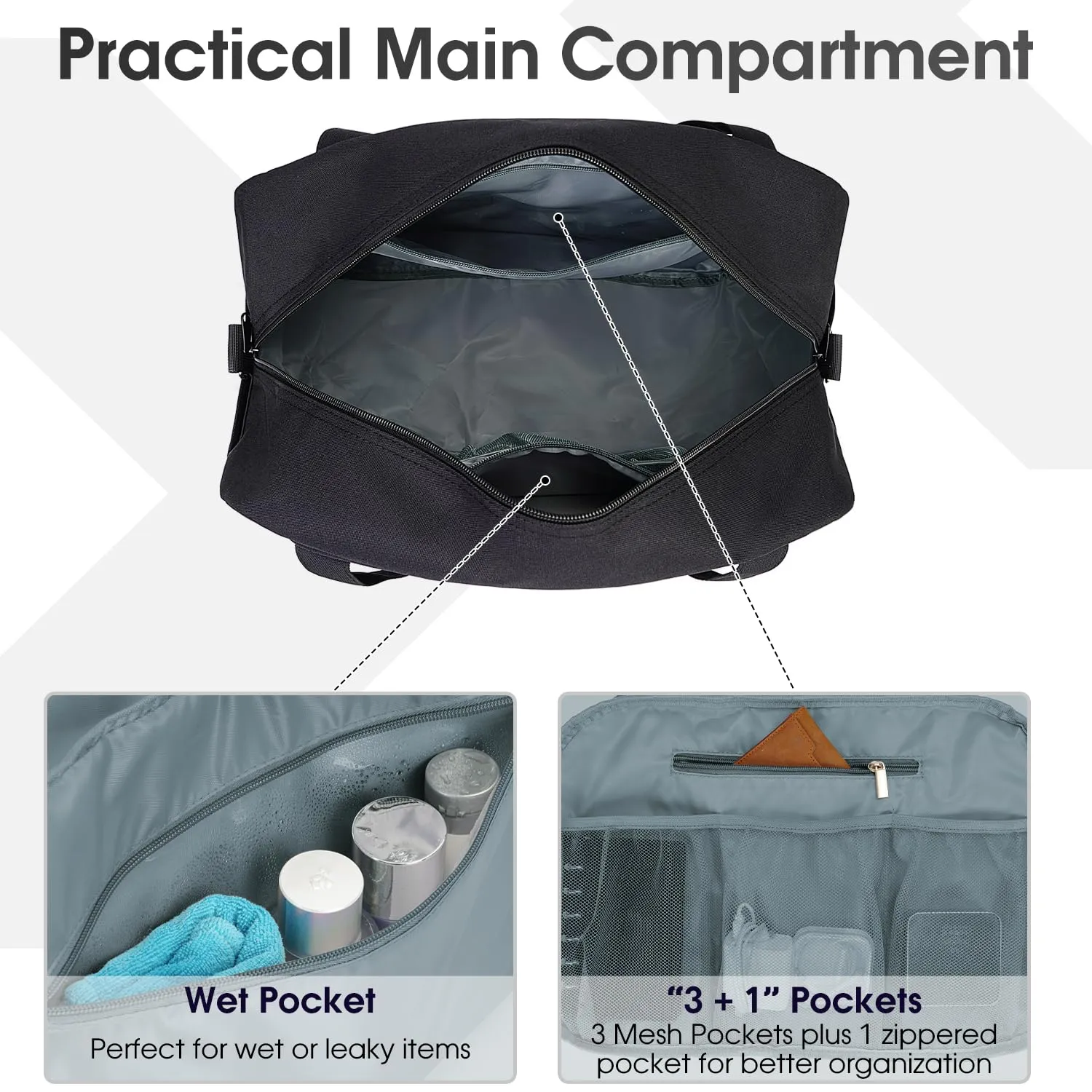 Narwey borsone da cabina 25L con tasca impermeabile