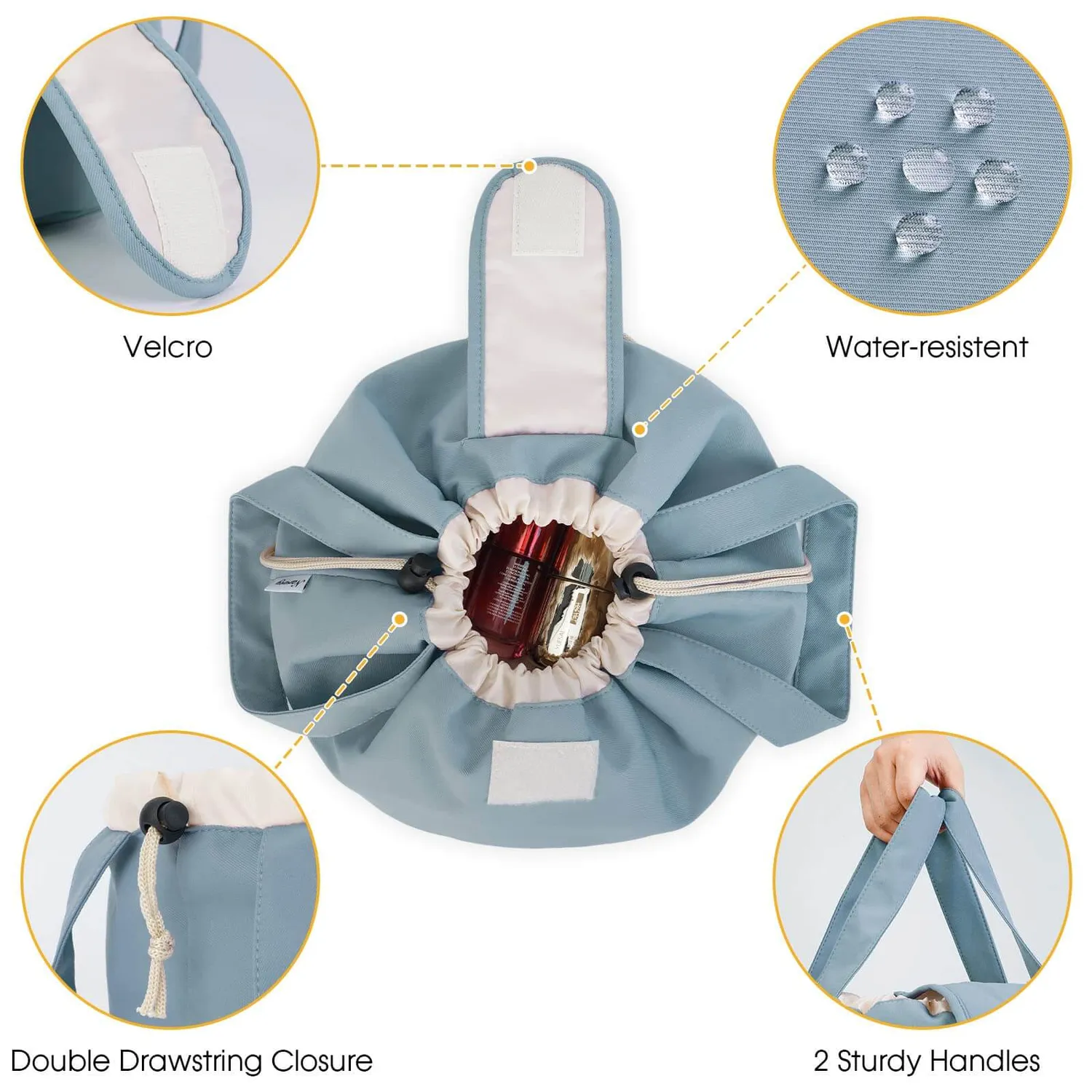 Narwey NW5119 beauty case da viaggio Barrel con coulisse