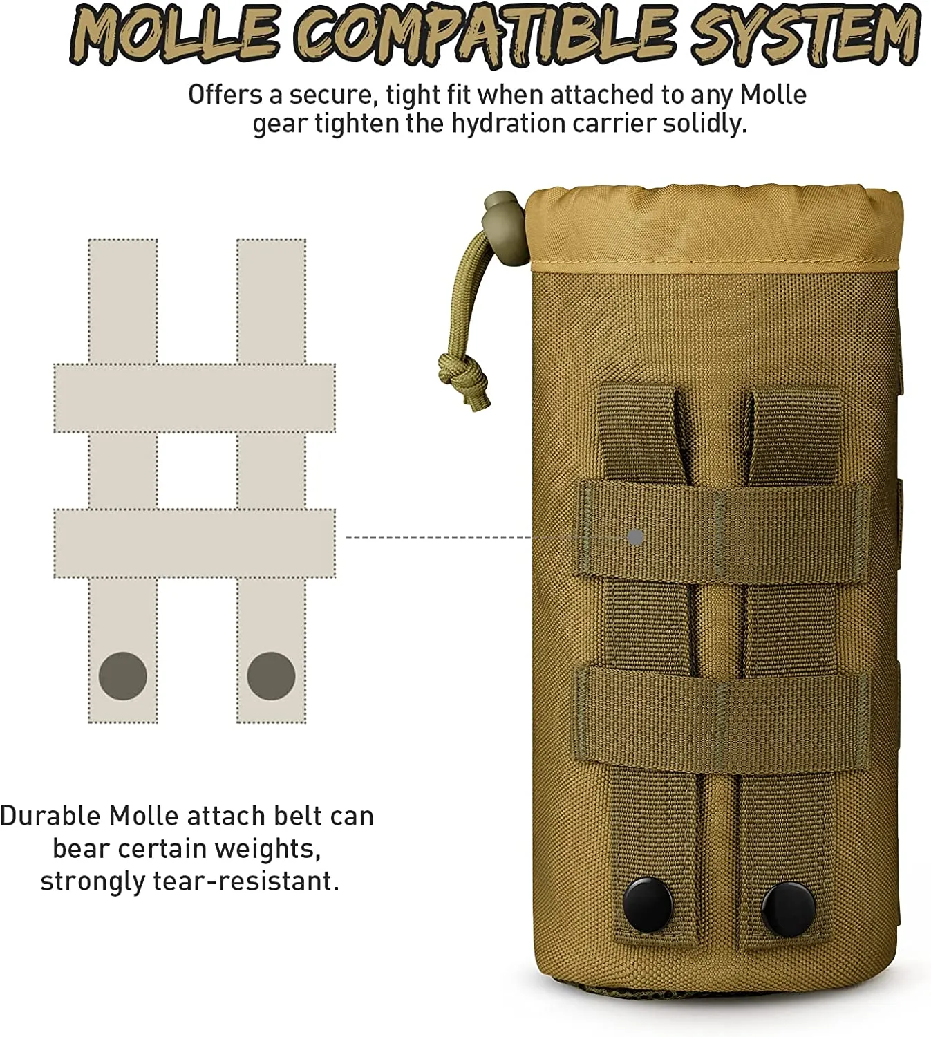Gonex Drawstring Military MOLLE porta borraccia