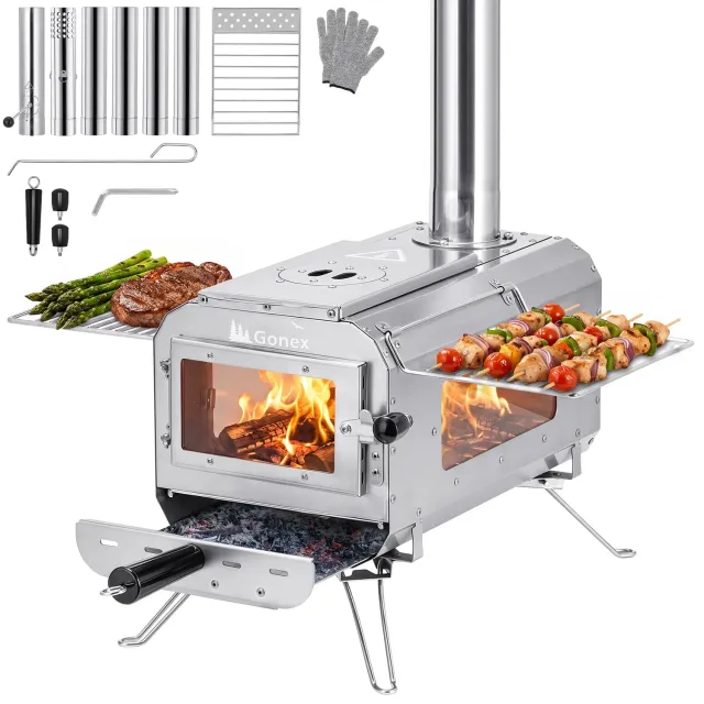 Gonex Portable Wood Burning Hot Tent Stove stufa campeggio portatile