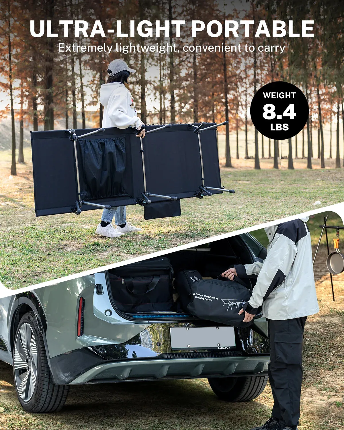 Gonex Brandina da Campeggio Pieghevole 2 in 1 Ultraleggera